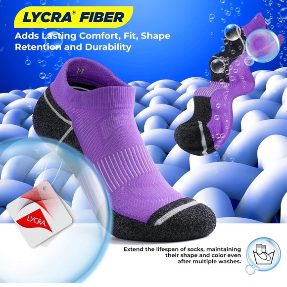 Anti Blister Ankle Socks for Men Women Low Cut Athletic Running Socks 3 Pairs. S - Picture 3 of 7